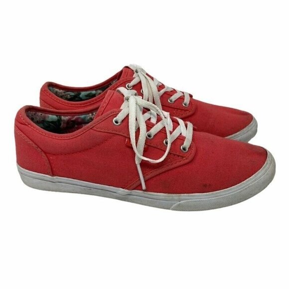 Vans Off The Wall Womens Sneakers Shoes Red 8 - Picture 1 of 9